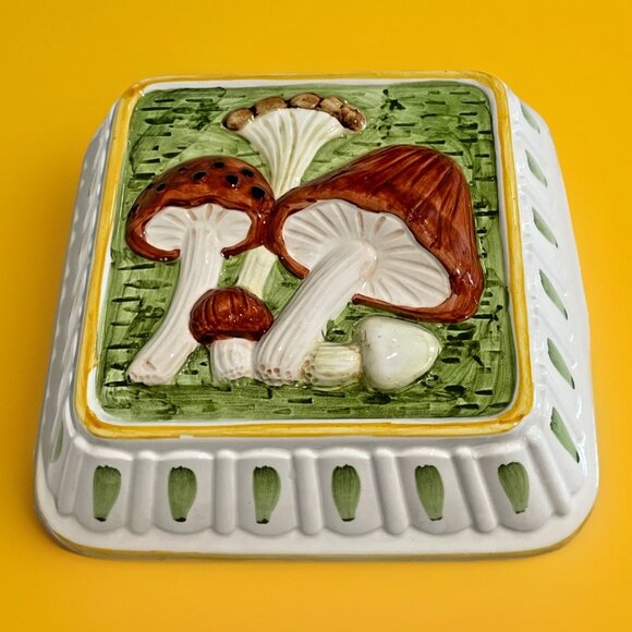 Himark Other - VTG 70s HiMark Japan Ceramic Mushroom Wall Hanging Merry Mushroom Retro Decor
